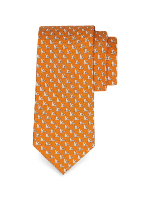 Ferragamo Mallard-print silk tie