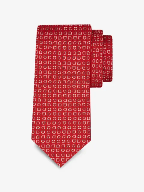 Ferragamo Gancini print silk tie
