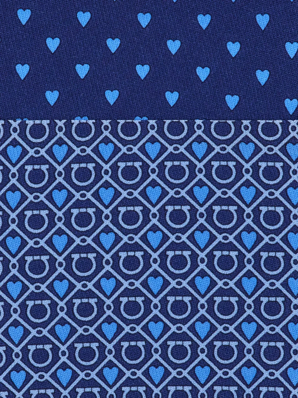 Ferragamo Corona Gancini stropdas met hartprint Blauw