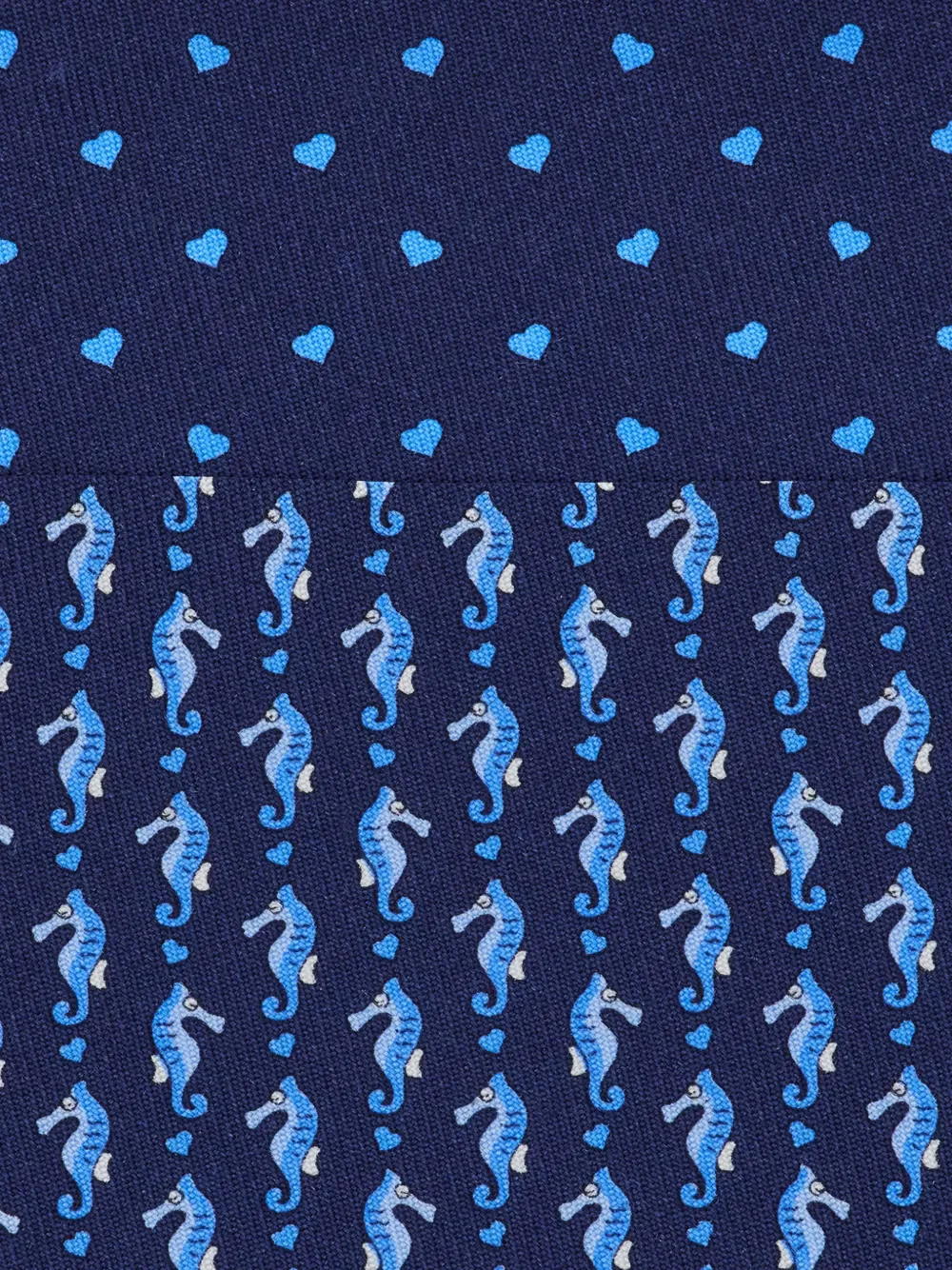 Ferragamo Zijden stropdas met zeepaardprint Blauw