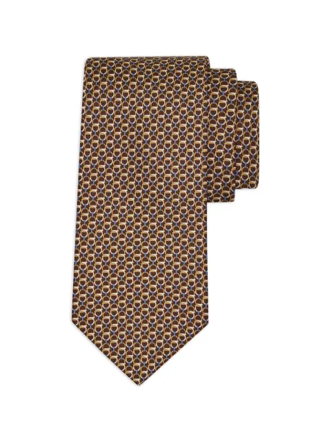 Ferragamo Gancini links print silk tie