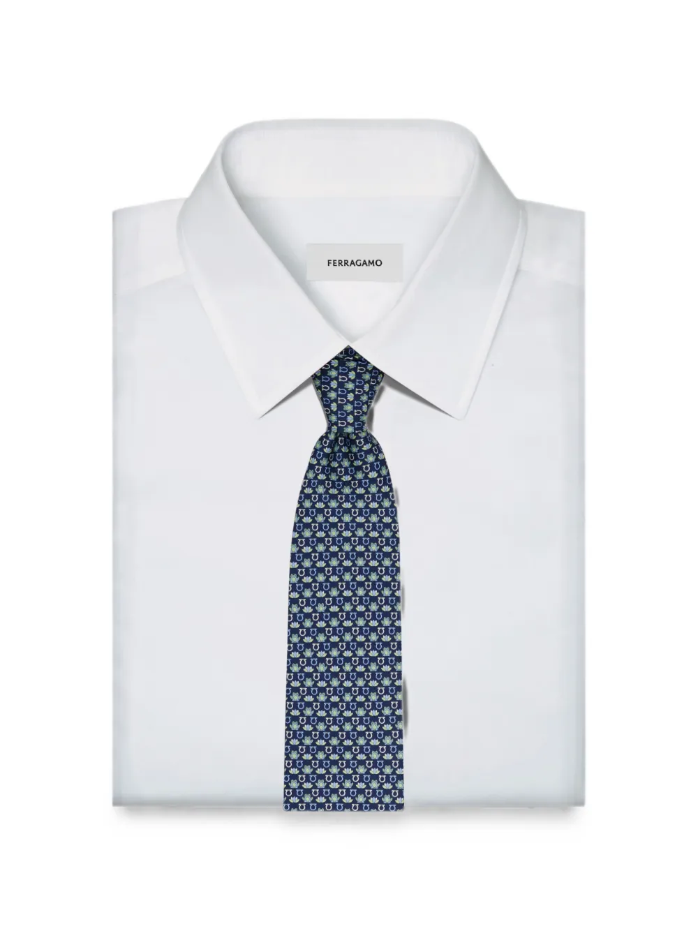 Ferragamo Zijden stropdas met kikker-print Blauw