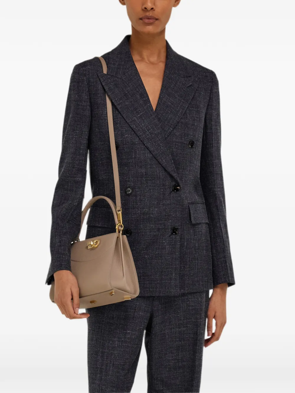 Ferragamo New Studio Box tas (XS) Beige