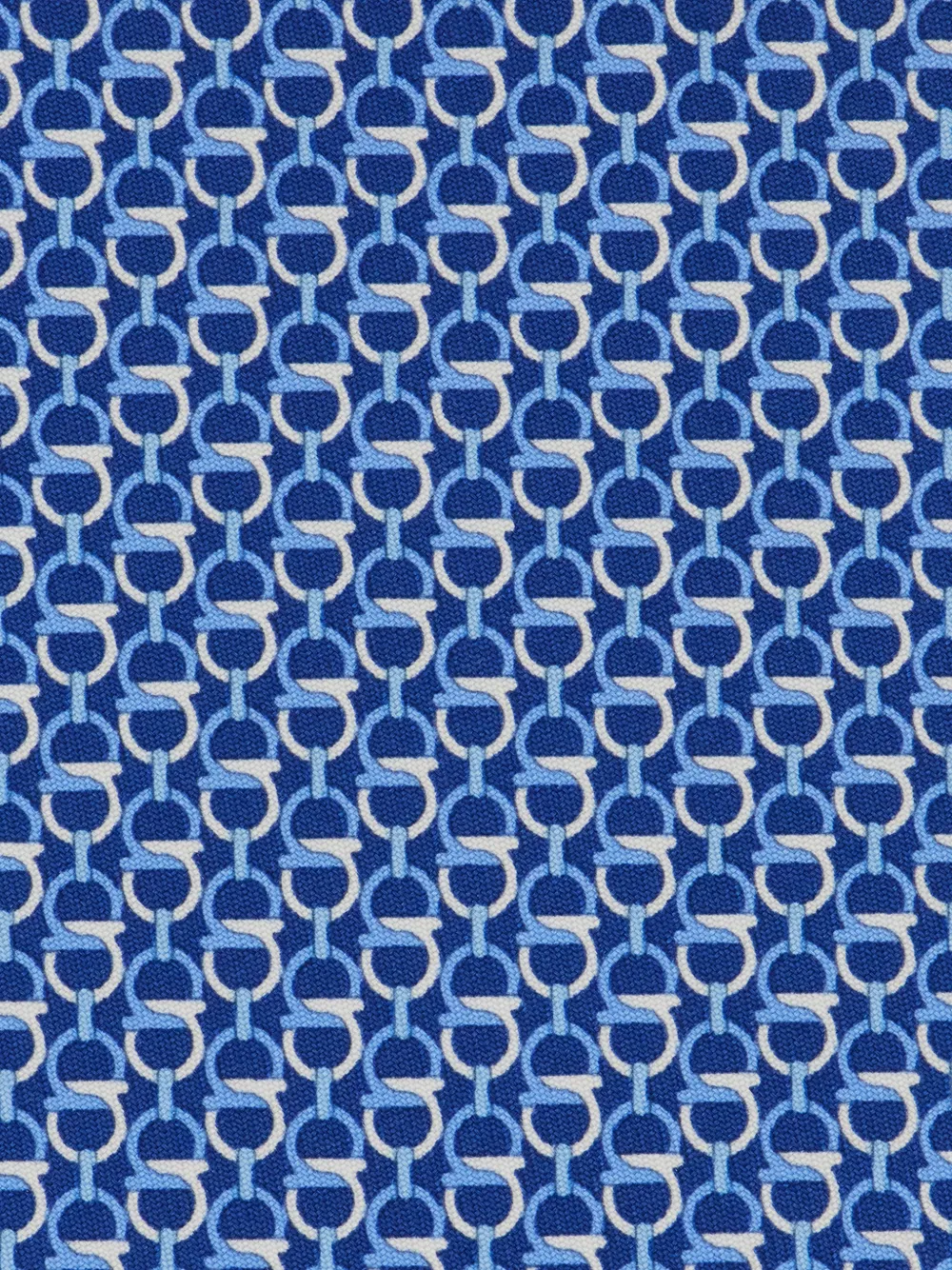 Ferragamo Zijden stropdas met Gancini-print Blauw