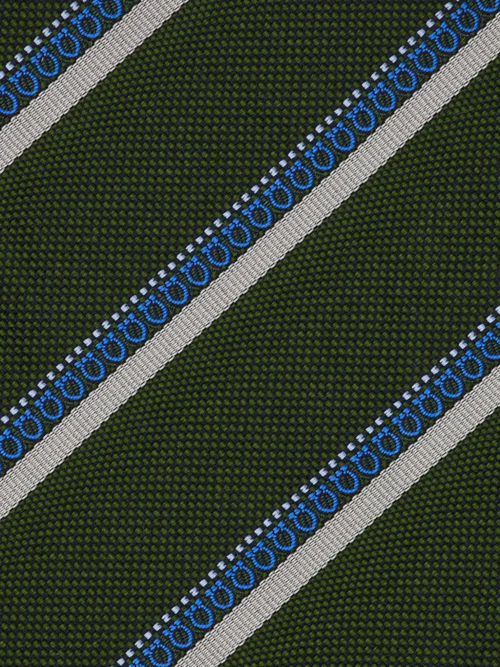 Ferragamo Regimental zijden stropdas met jacquard Groen