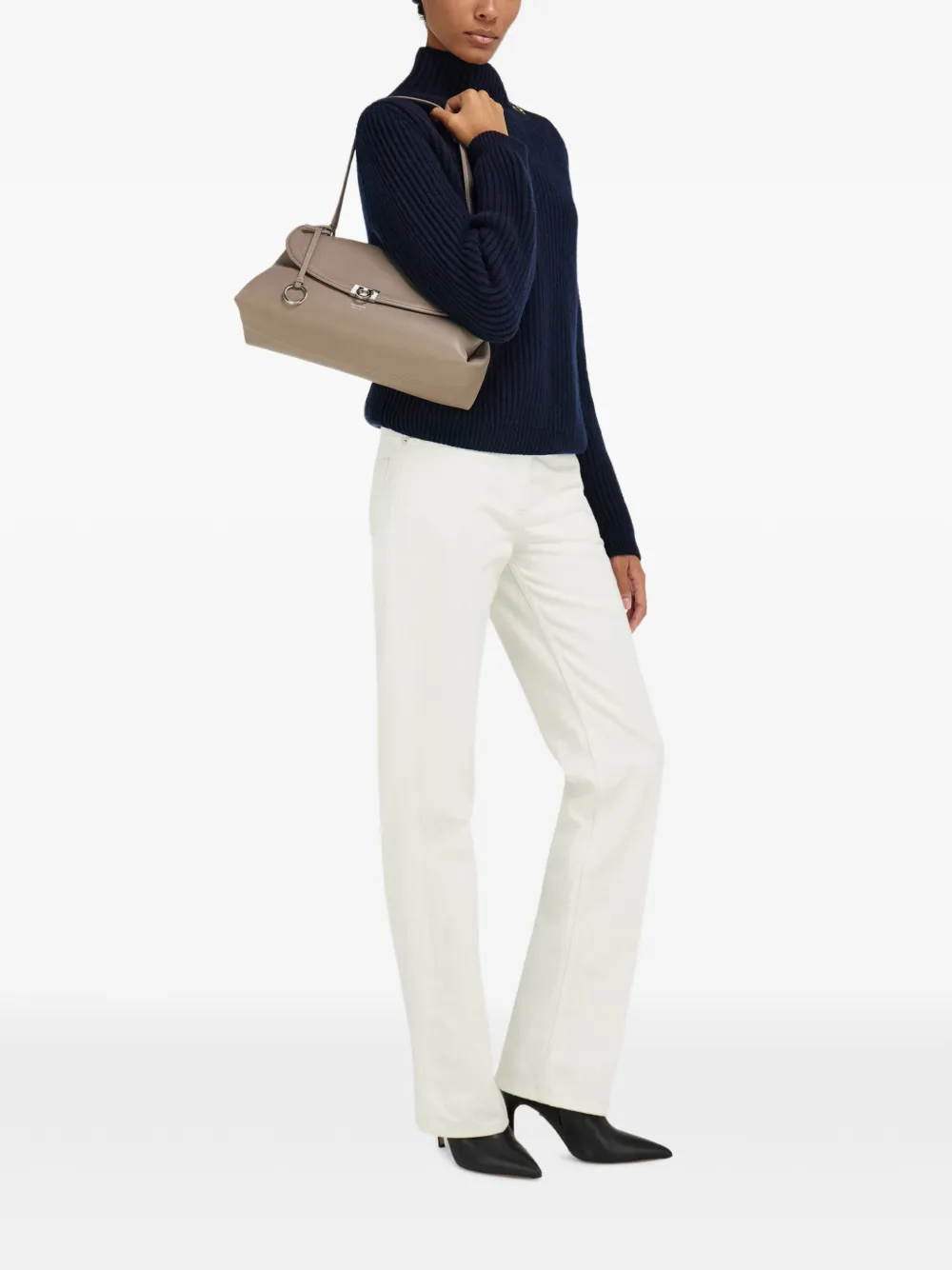 Ferragamo Sofia leren schoudertas Beige