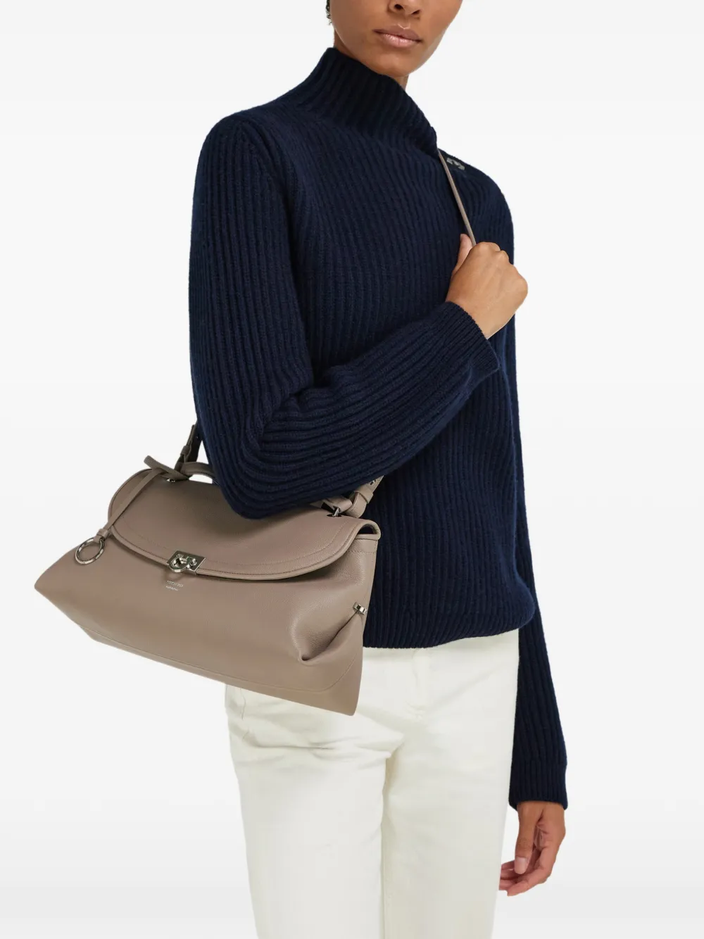 Ferragamo Sofia leren schoudertas Beige