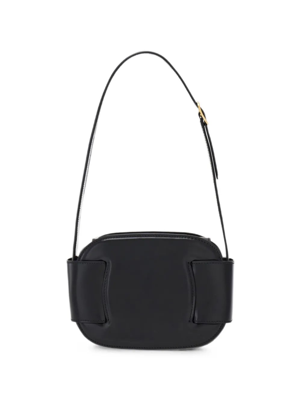 Ferragamo Mini-tas met contrasterend stiksel en logo-reliëf Zwart