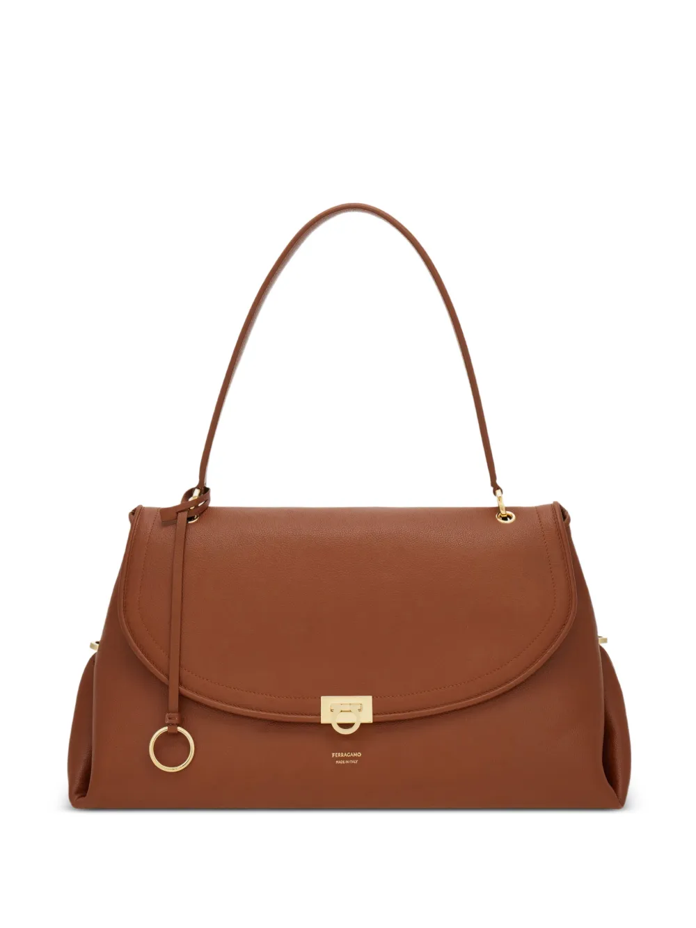 Ferragamo Gancini handbag (L) - Marrone