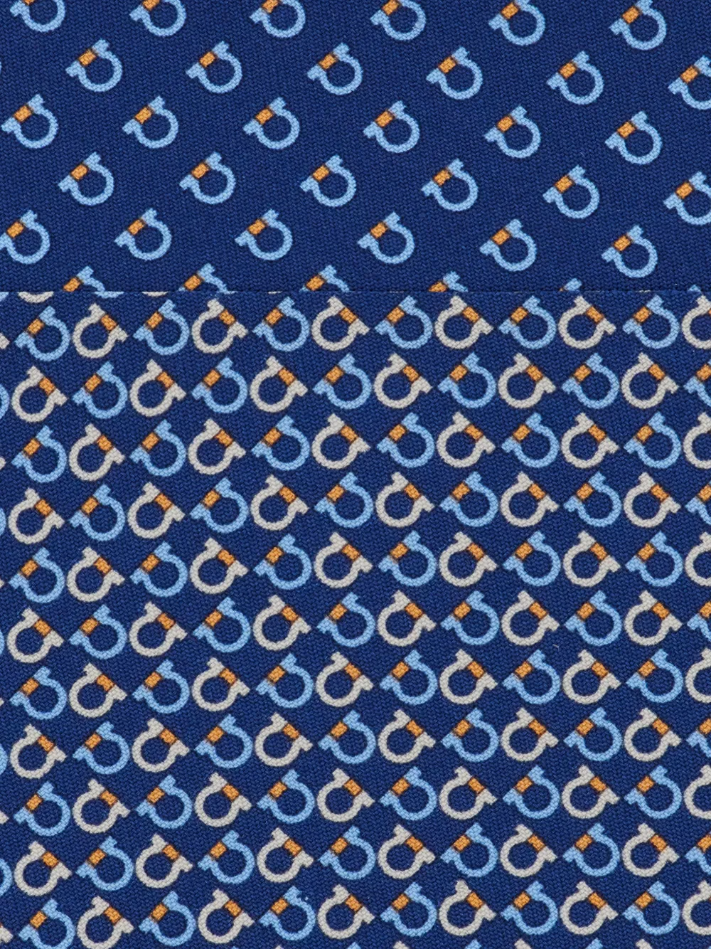 Ferragamo Zijden stropdas met Gancini-print Blauw