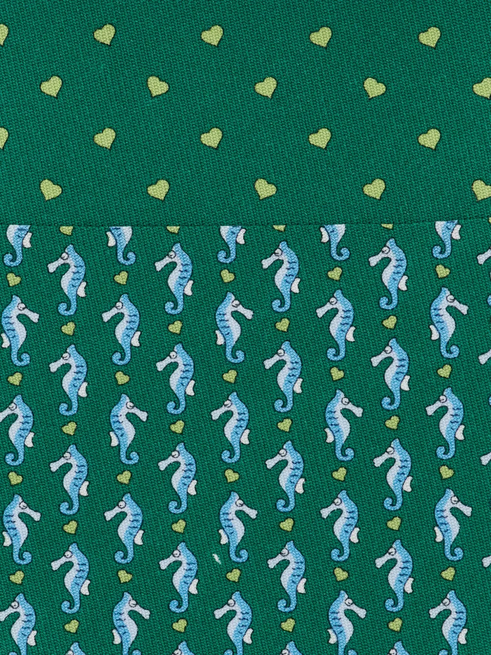 Ferragamo Zijden stropdas met zeepaardprint Groen