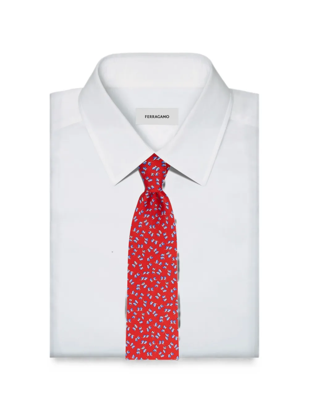 Ferragamo Zijden stropdas met libelle-print Rood