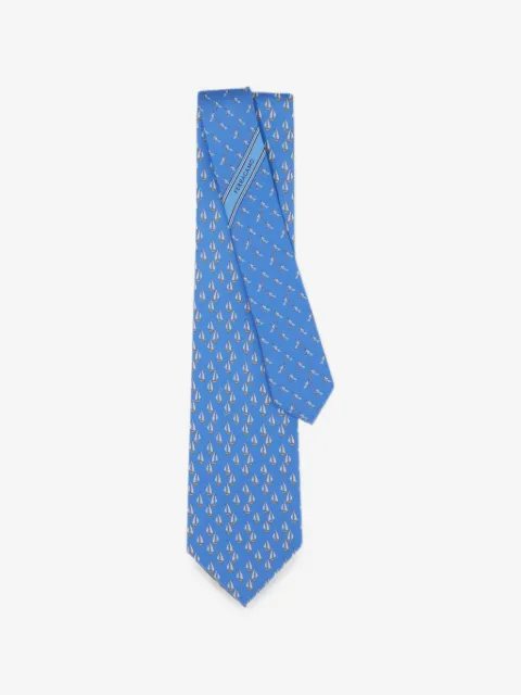 Ferragamo Nautical-print silk tie