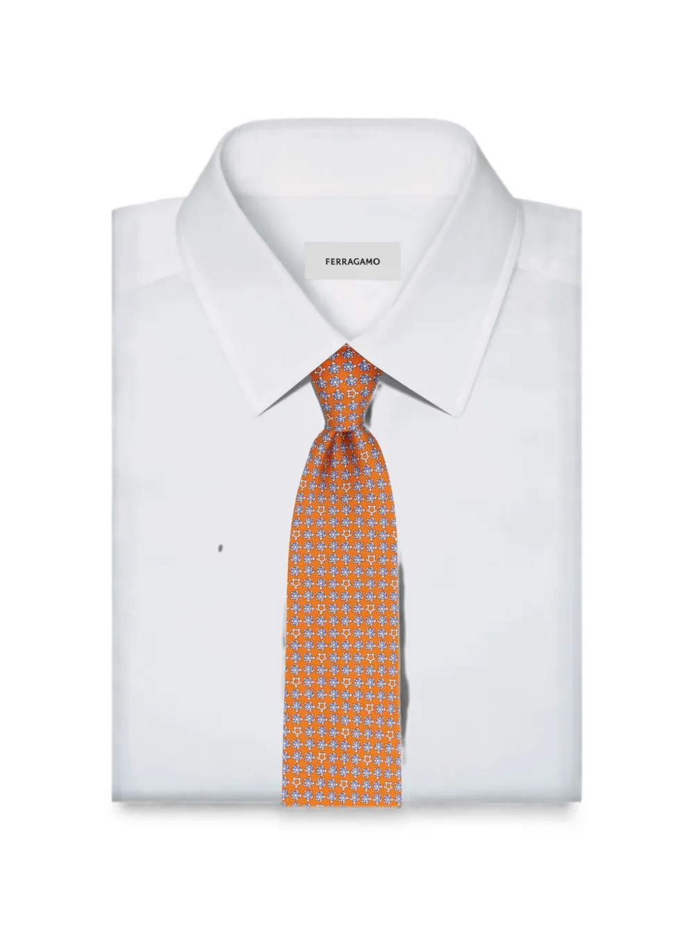 Ferragamo Zijden stropdas met schildpad-print Oranje
