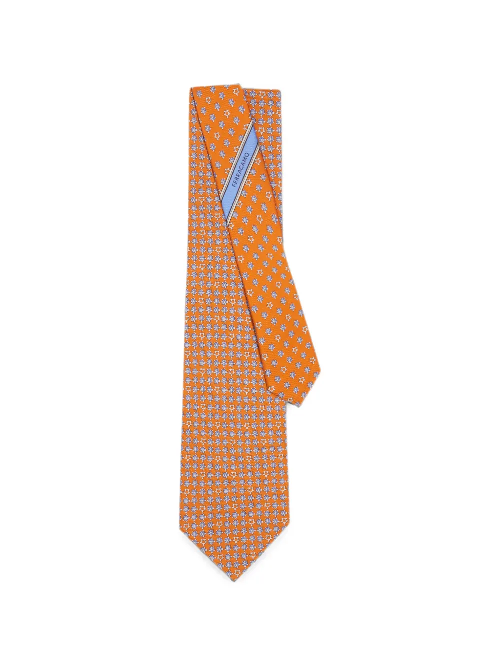 Ferragamo Zijden stropdas met schildpad-print Oranje