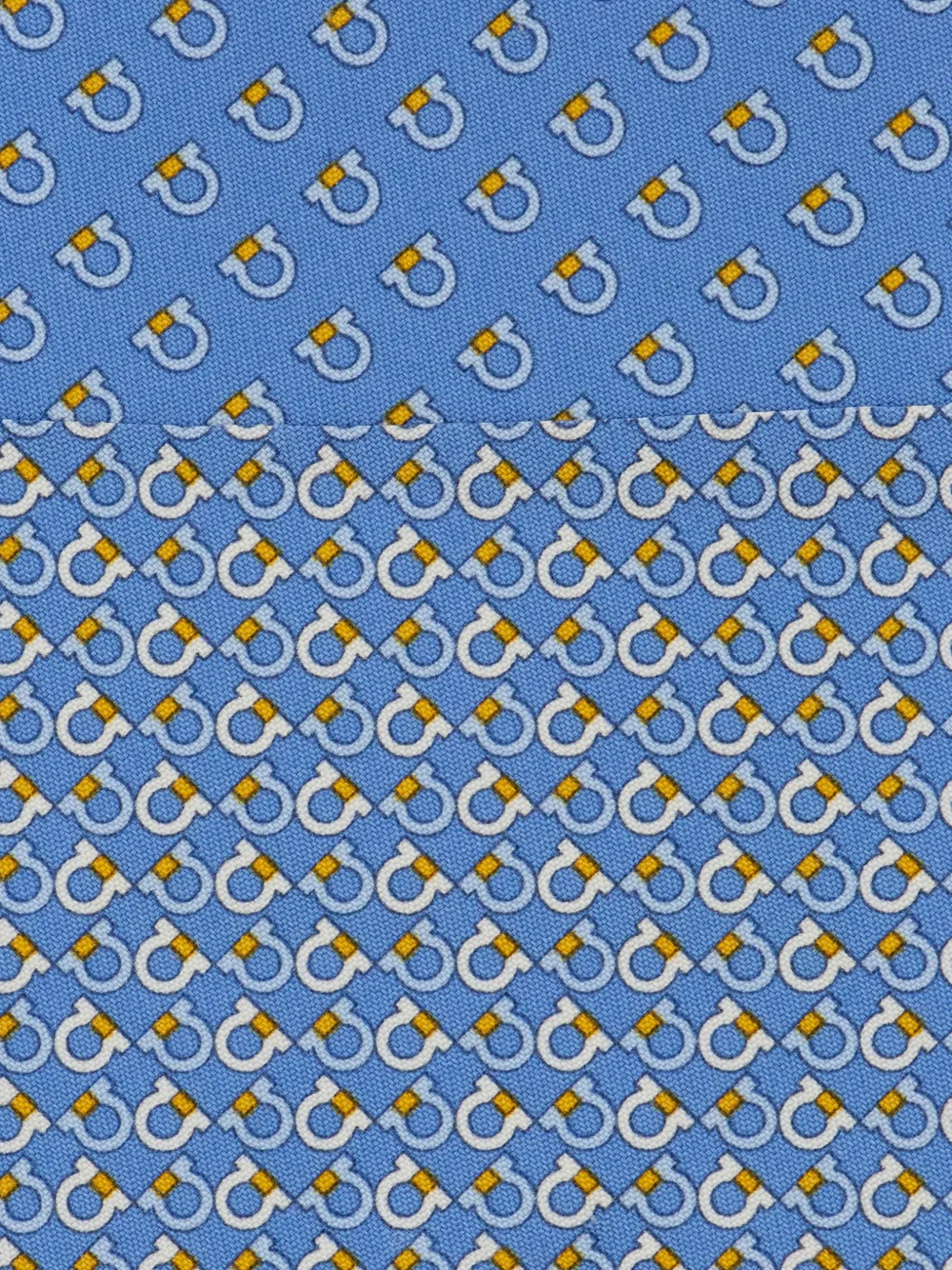 Ferragamo Zijden stropdas met Gancini-print Blauw