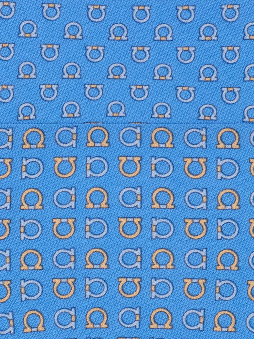 Ferragamo Zijden stropdas met Gancini-print Blauw