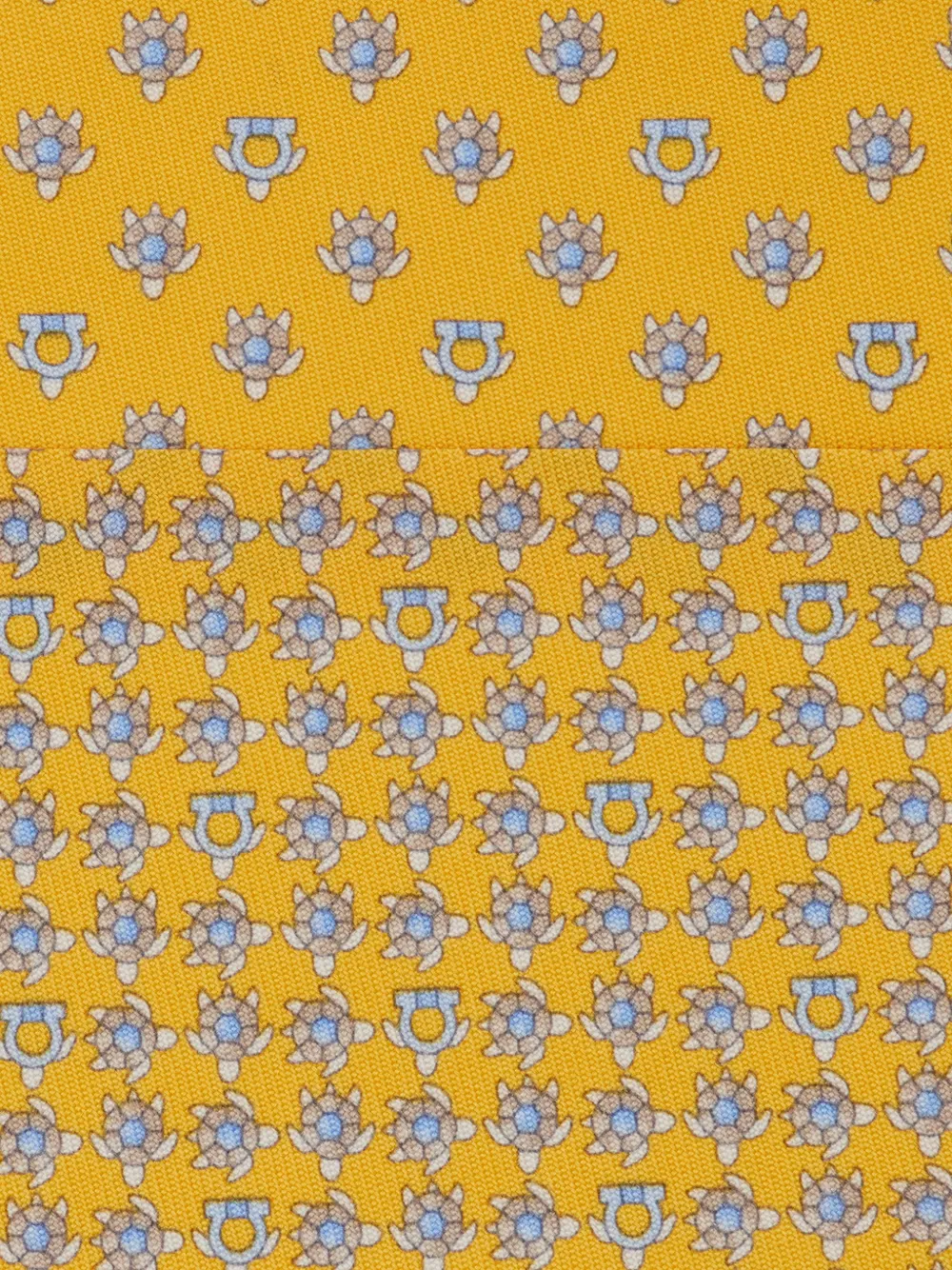 Ferragamo Zijden stropdas met schildpad-print Geel