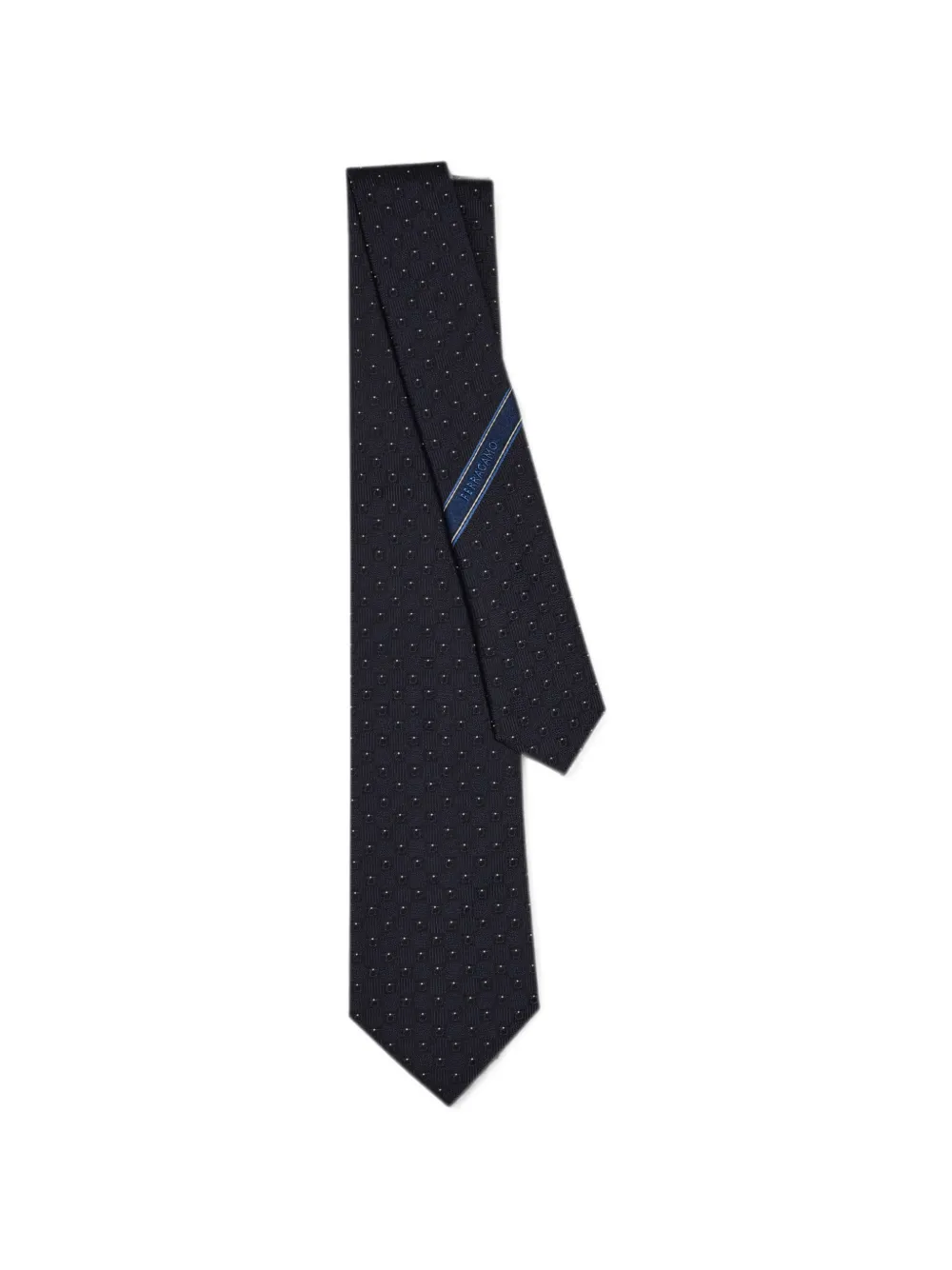 Ferragamo Stropdas met jacquard Blauw