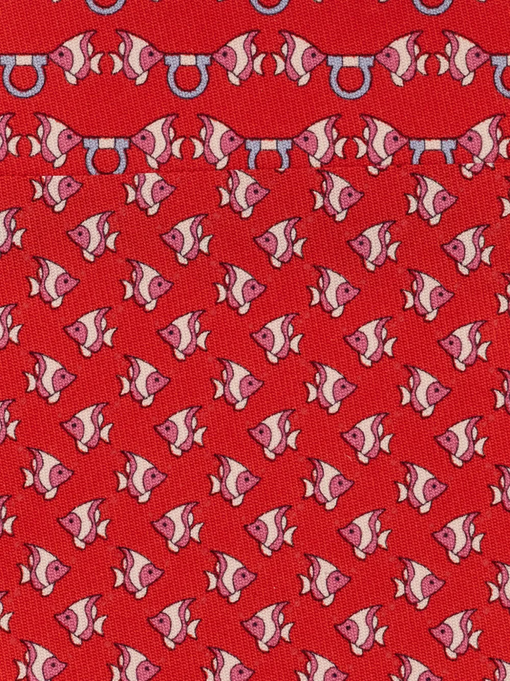 Ferragamo Zijden stropdas met vis-print Rood