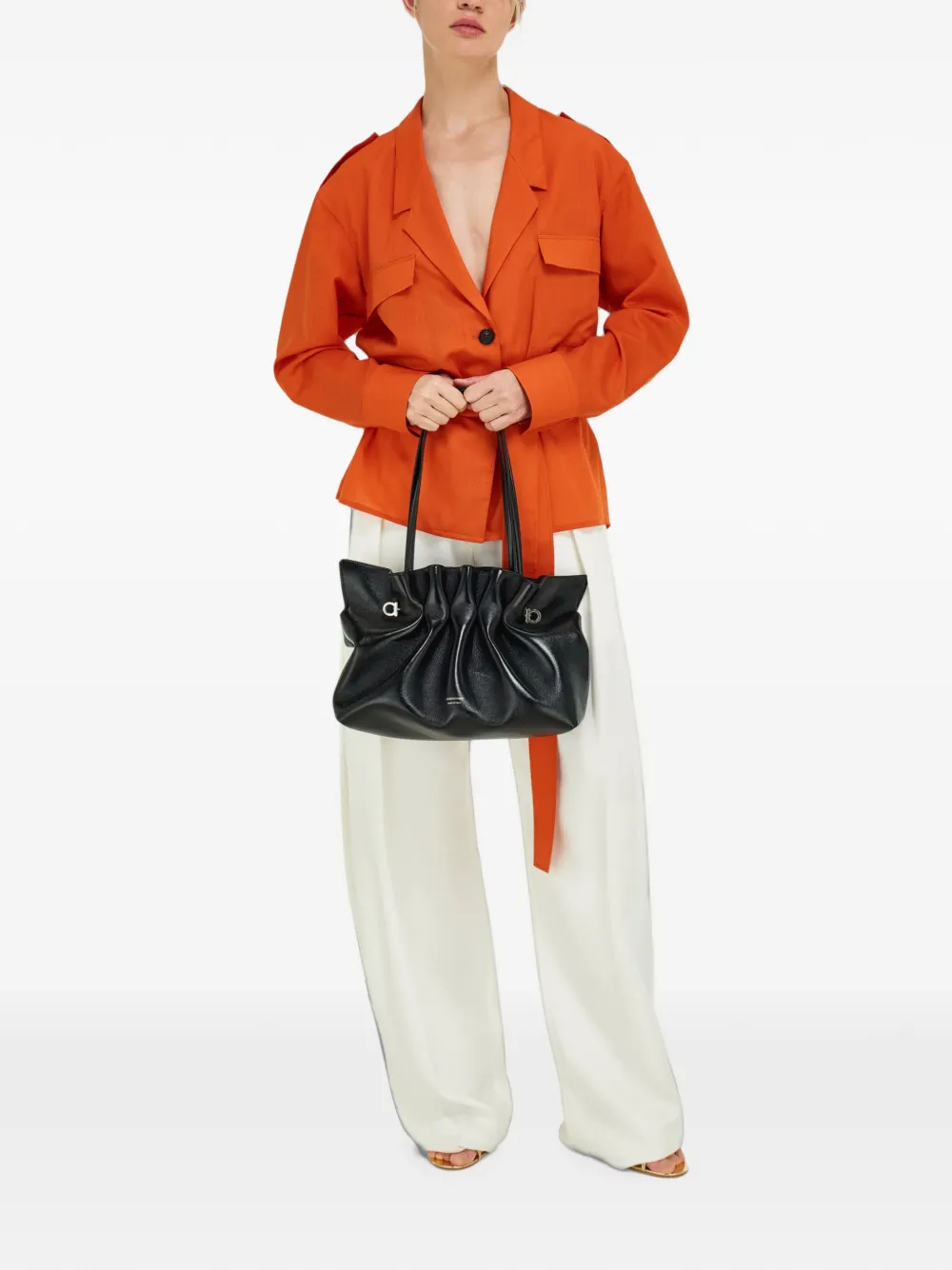 Ferragamo Soft medium tas Zwart