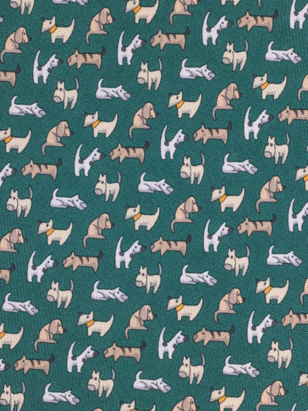Ferragamo Zijden stropdas met honden-print Groen