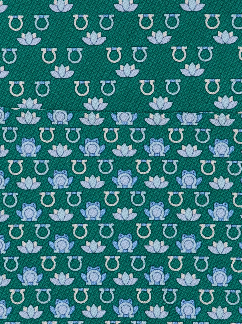 Ferragamo Zijden stropdas met kikker-print Groen