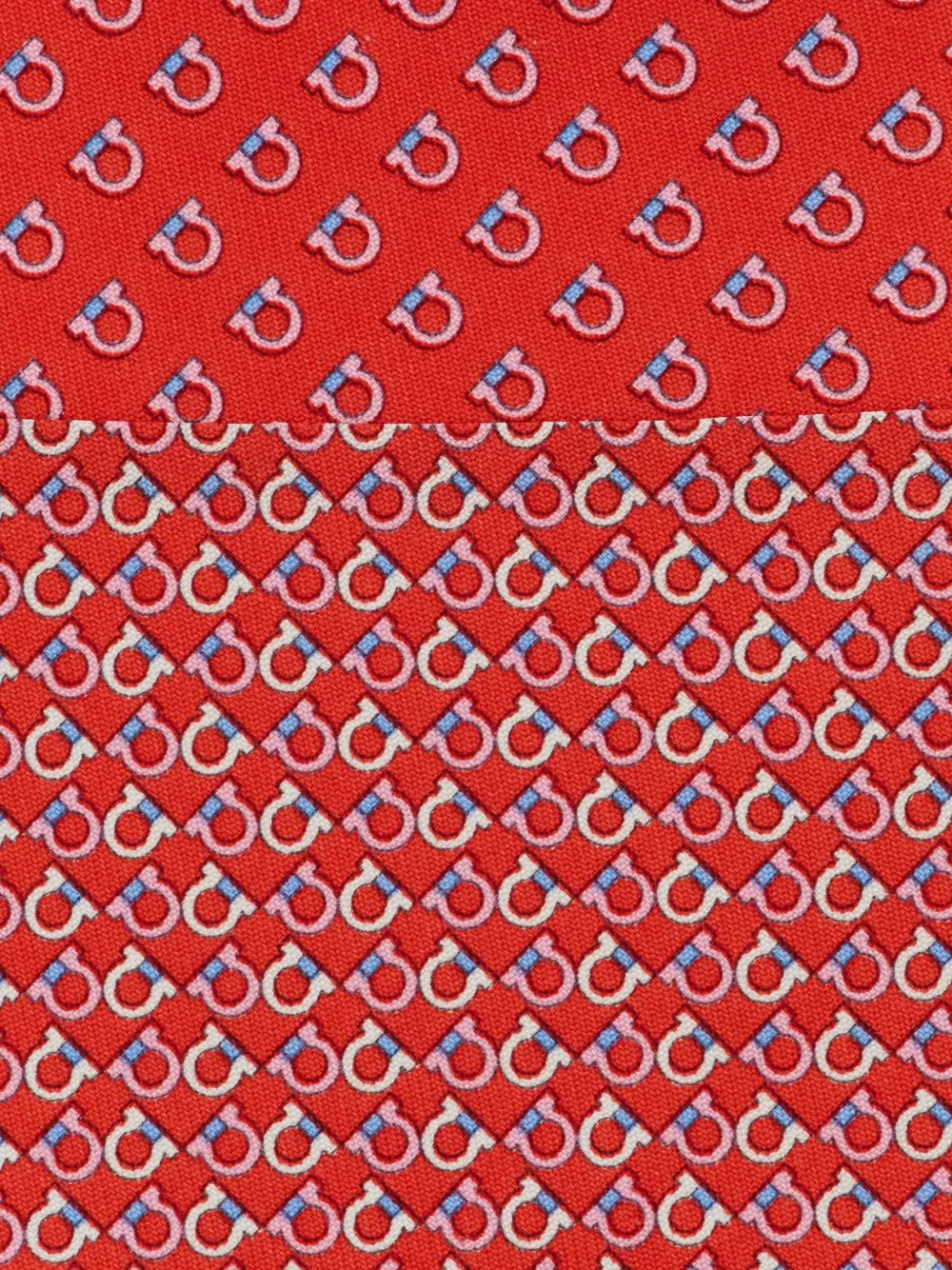 Ferragamo Zijden stropdas met Gancini-print Rood