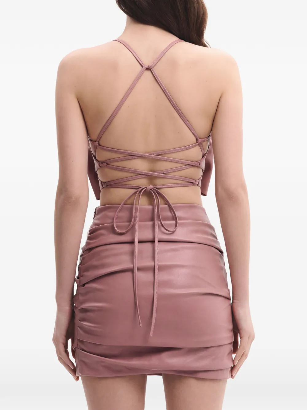 Lika Cropped top met strikvorm Roze