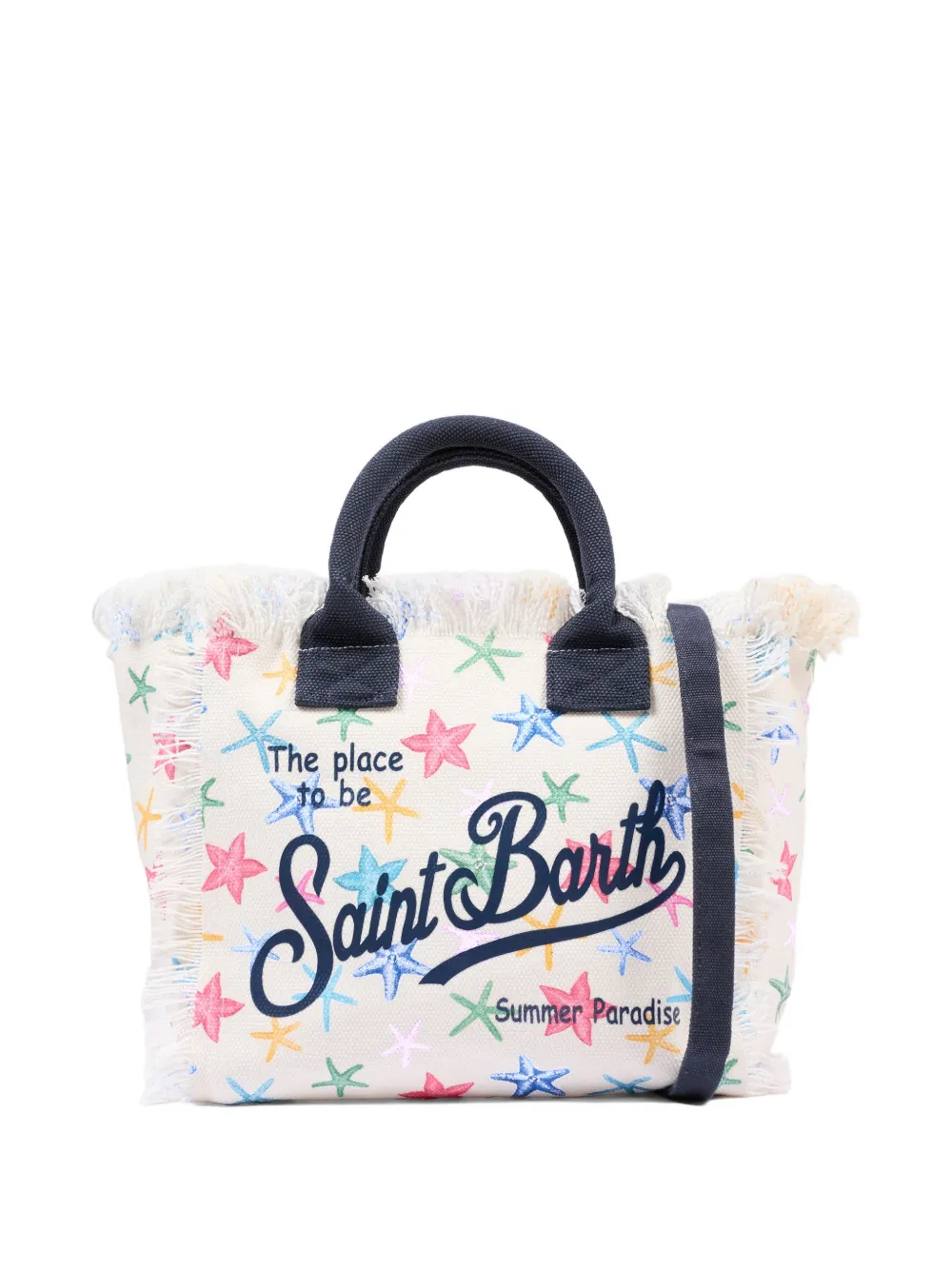 MC2 Saint Barth Kids starfish-print frayed tote bag - Nude