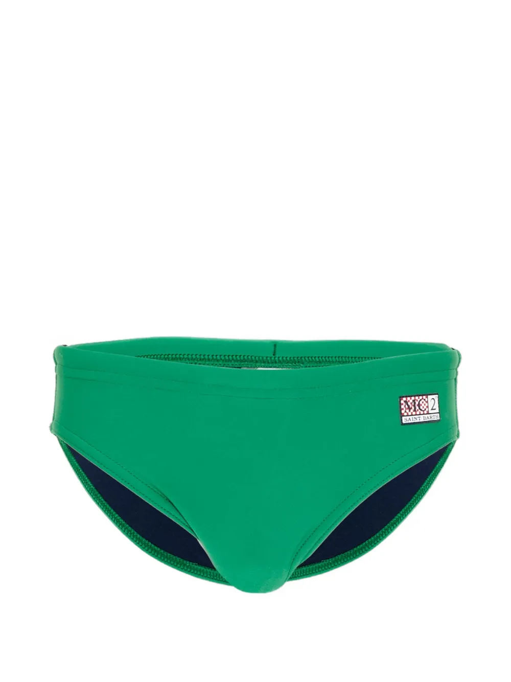 MC2 Saint Barth Kids logo-patch swimming briefs - Grün