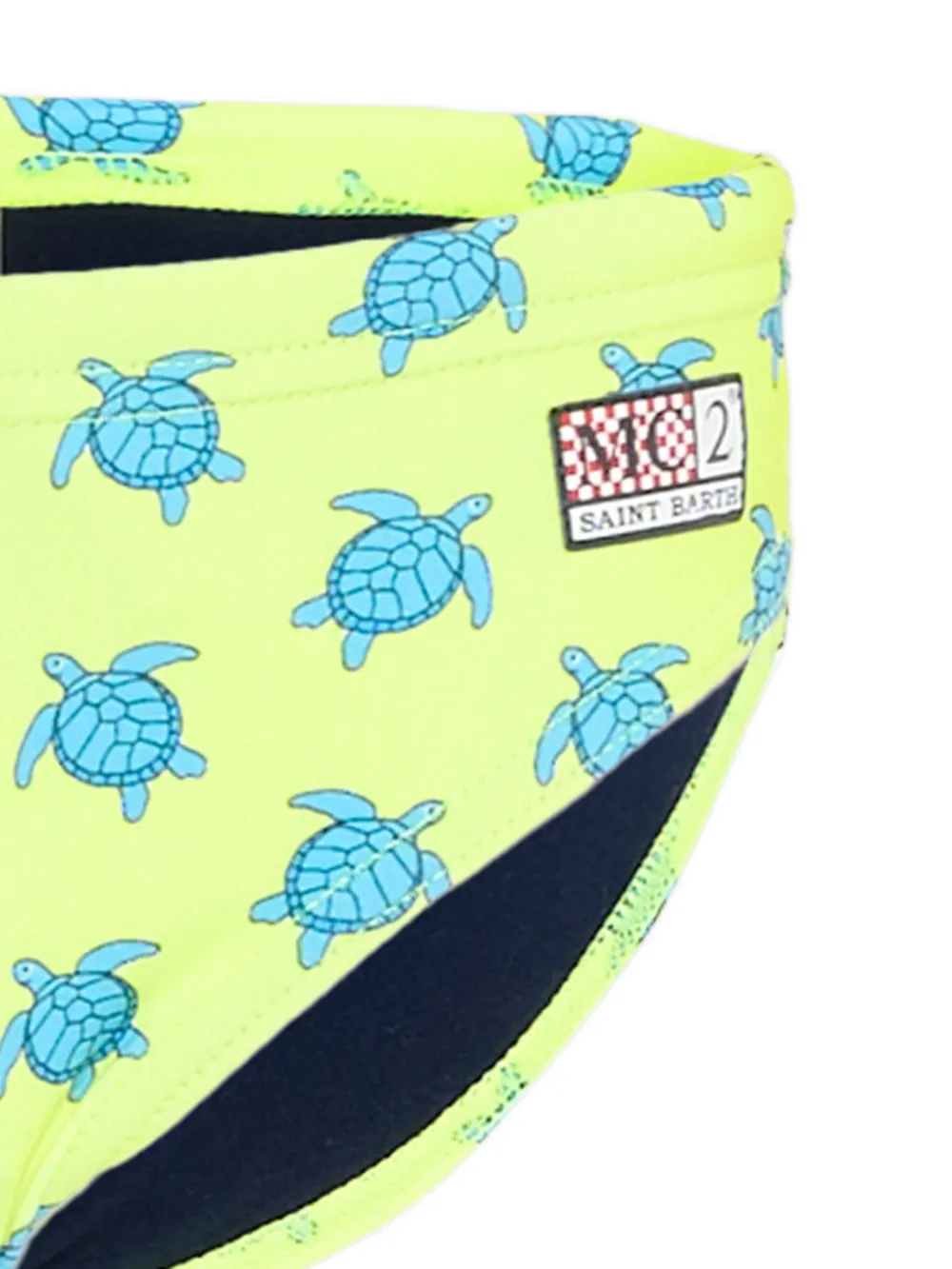 MC2 Saint Barth Kids Zwembroek met schildpadprint Geel
