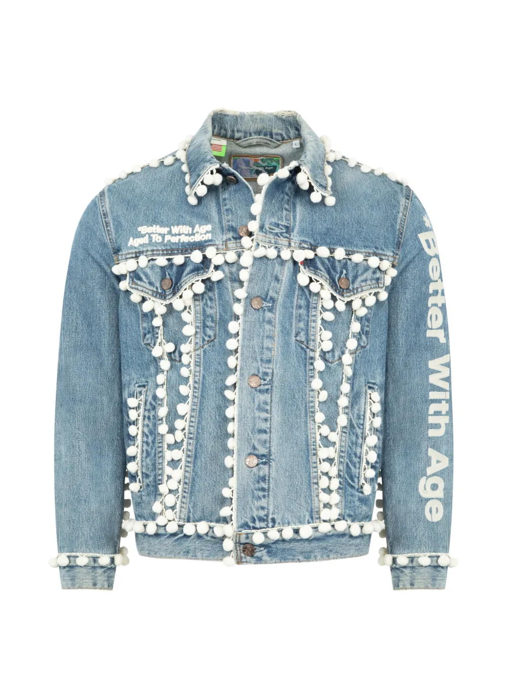 Better with Age Ballroom pom-pom-embellished jacket - Blau