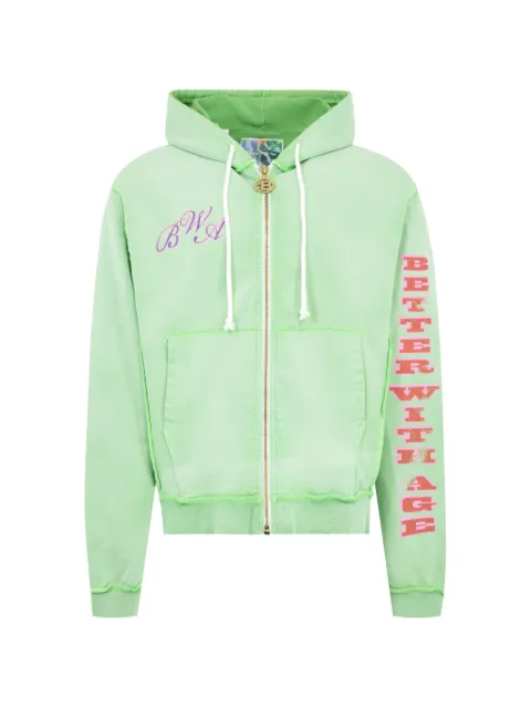 Better with Age  Magic zip-up graphic-print hoodie