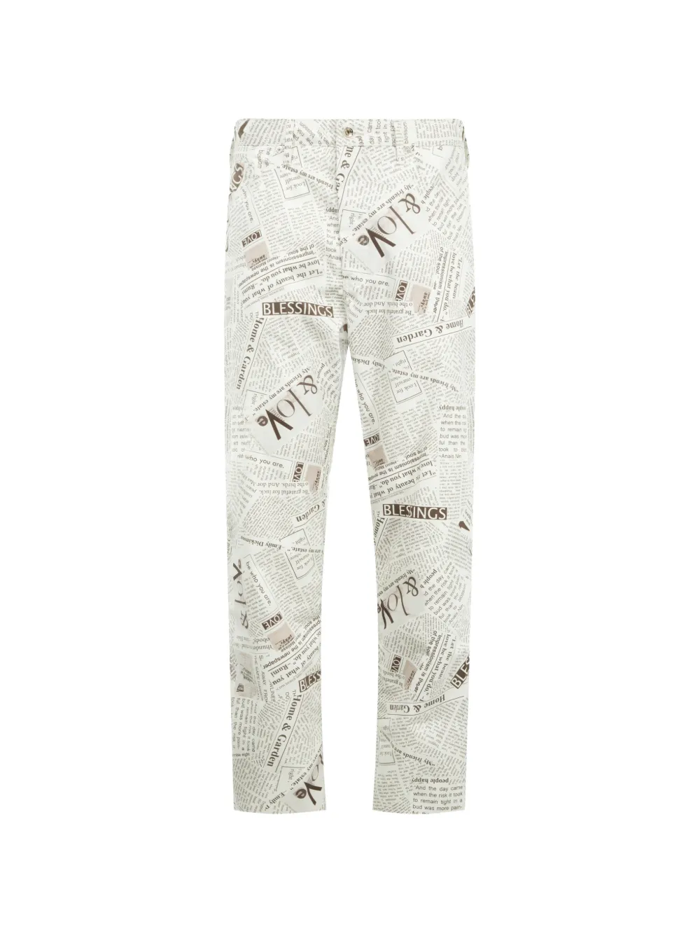 Engineered Garments newspaper-print jeans - Bianco