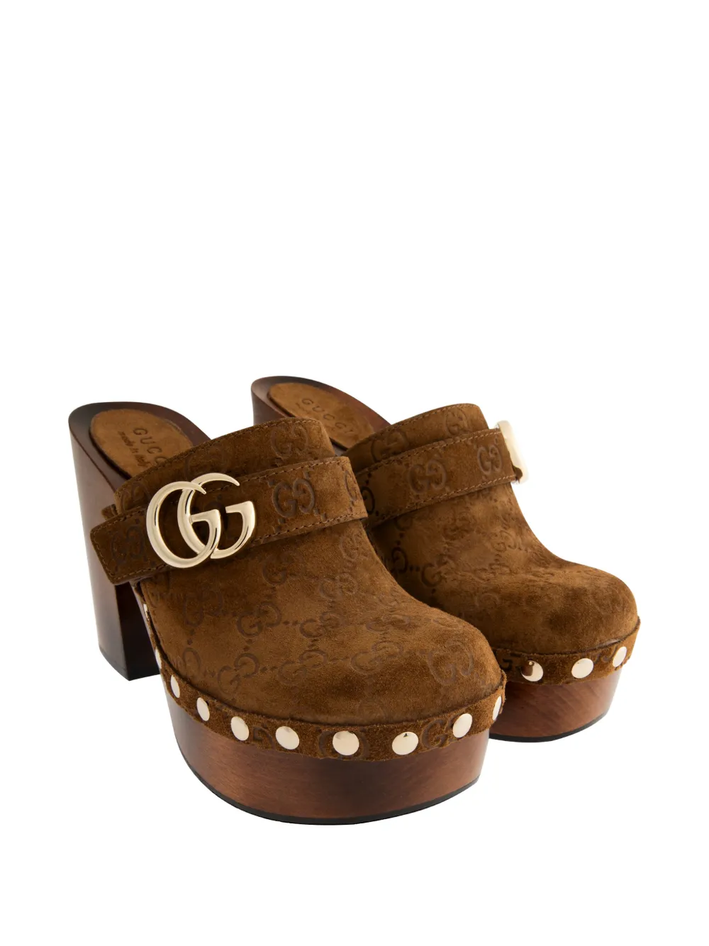 Gucci GG Marmont suede clogs Bruin