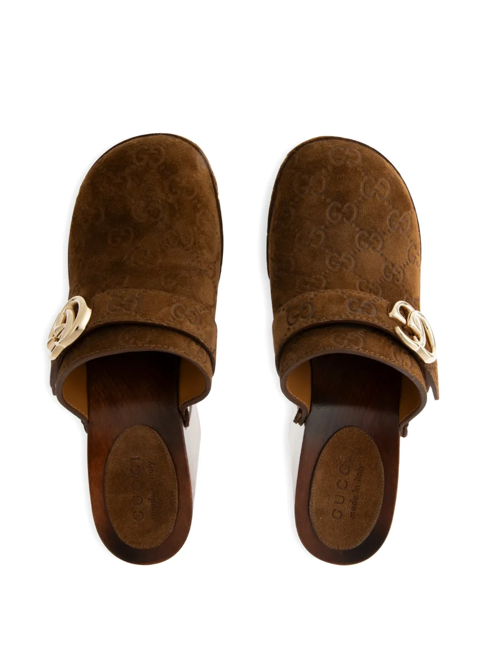 Gucci GG Marmont suede clogs Bruin