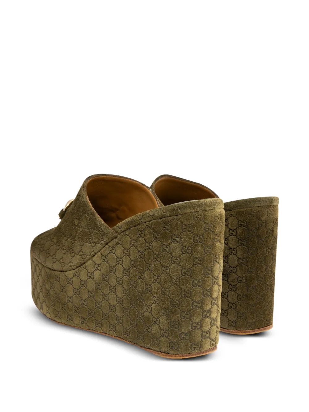 Gucci Horsebit GG canvas sandalen Groen