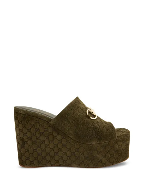 Gucci Horsebit GG canvas sandals