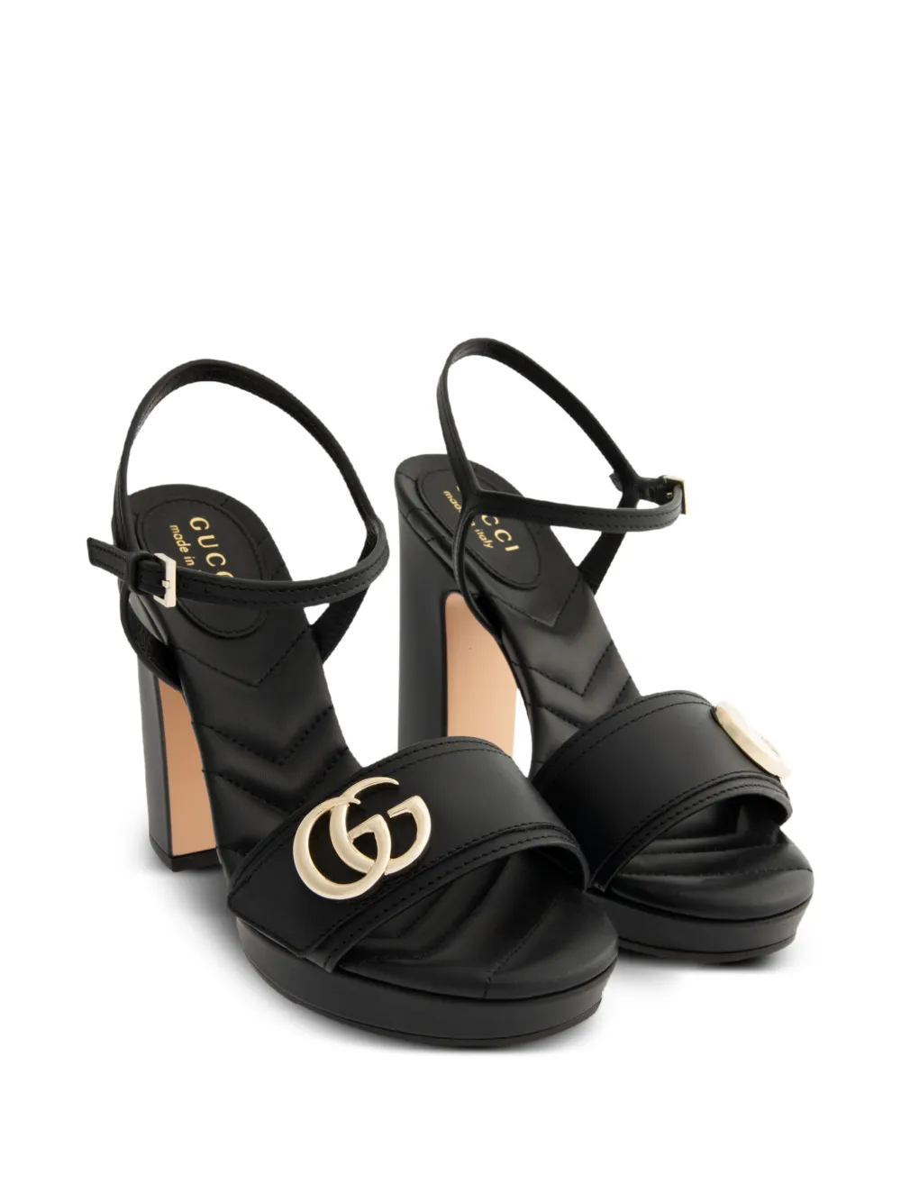 Gucci Double G leather sandals Zwart