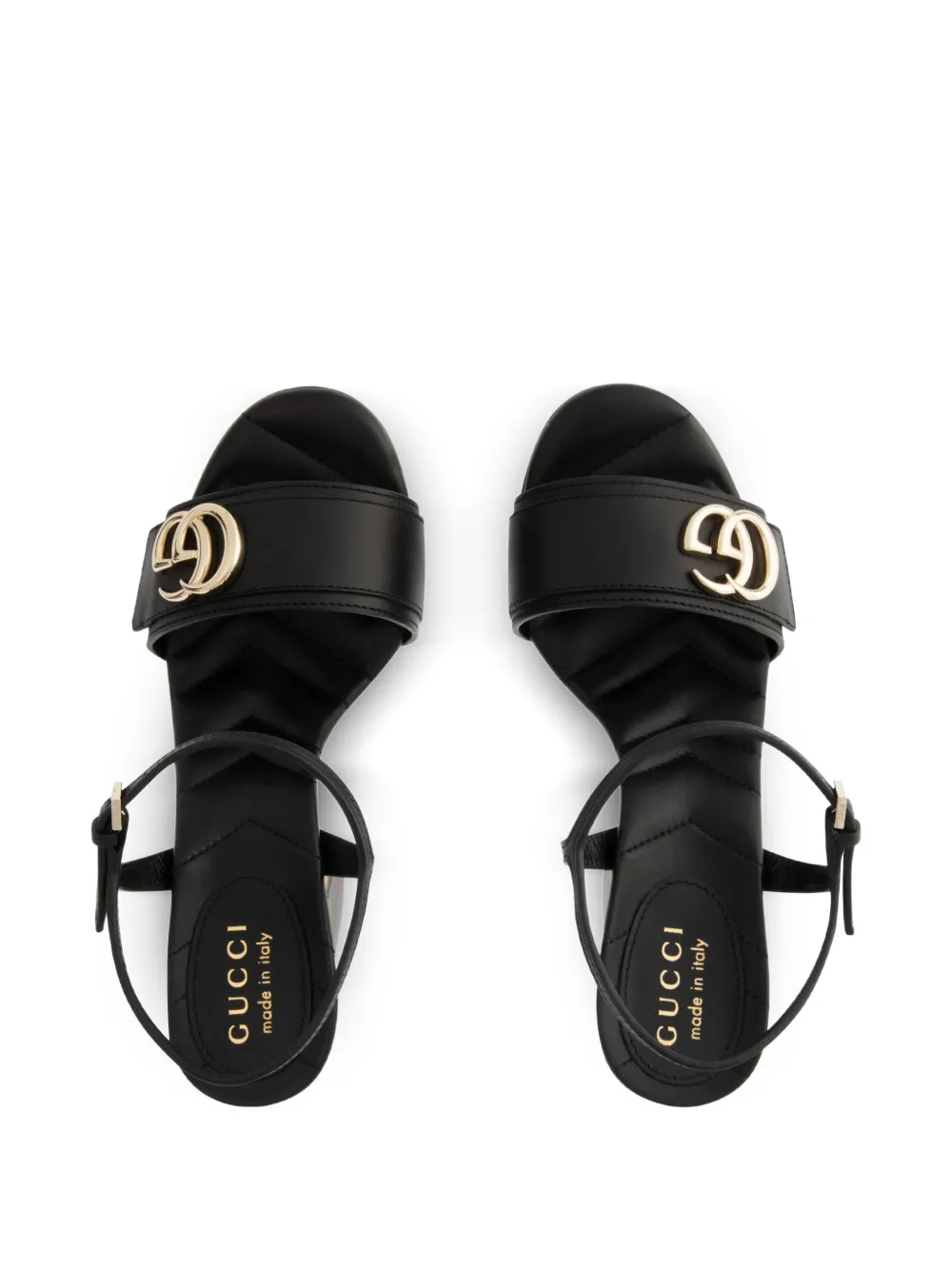 Gucci Double G leather sandals Zwart