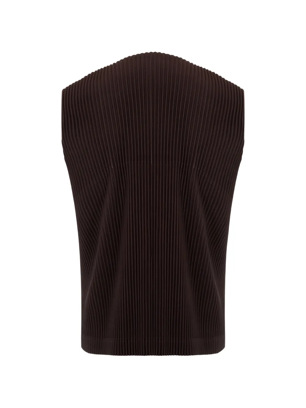 ISSEY MIYAKE - イッセイミヤケ Vest ベスト ジレ ベロア プリーツ加工 M 茶色 ブラウン Issey Miyake Tailored Pleats 2 button-up Vest | Brown | FARFETCH