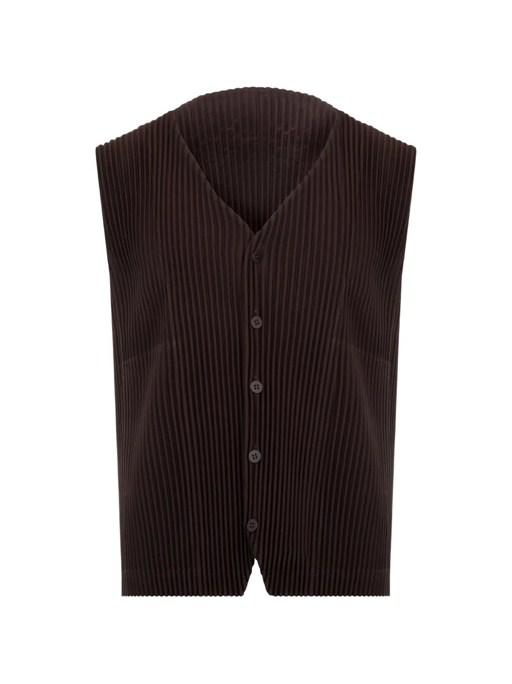 Issey Miyake Tailored Pleats 2 button-up vest - Marrone