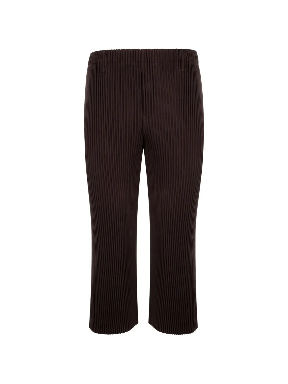 Issey Miyake pleated cropped trousers - Marrone