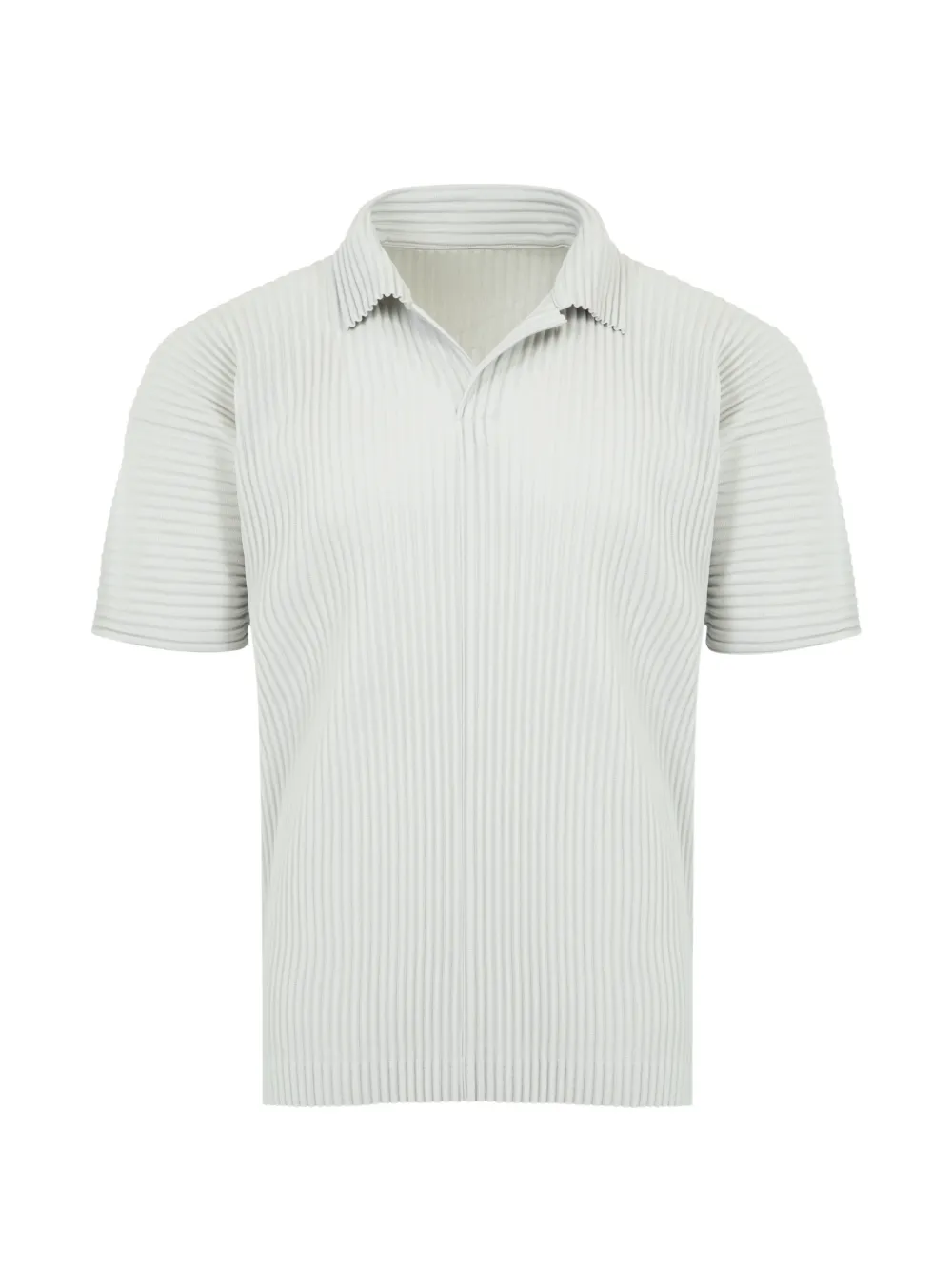 Issey Miyake plissé-effect polo shirt - Weiß