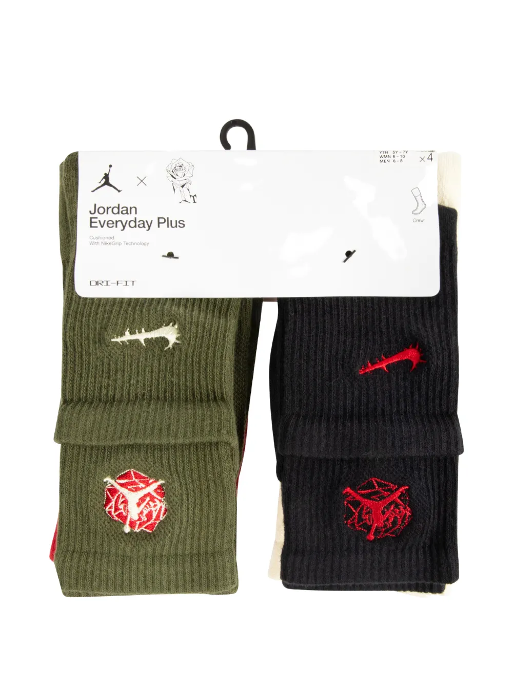 Jordan x Teyana Taylor Everyday Plus cushioned socks (set of four) - Grün