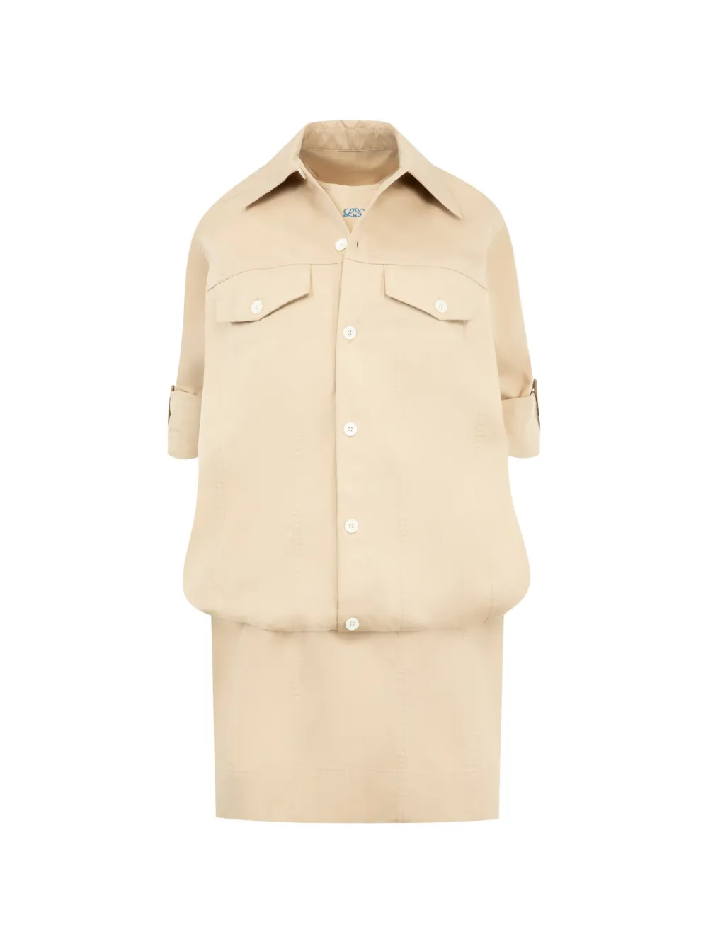 LOEWE button-up layered-effect dress - Toni neutri