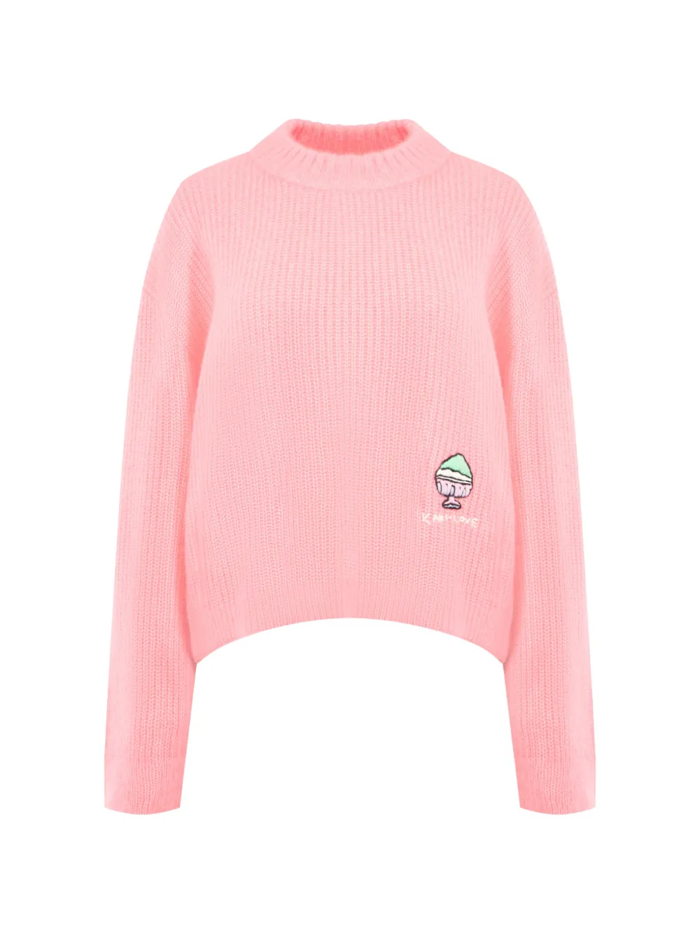 Mira Mikati embroidered ribbed-knit sweater - Rosa