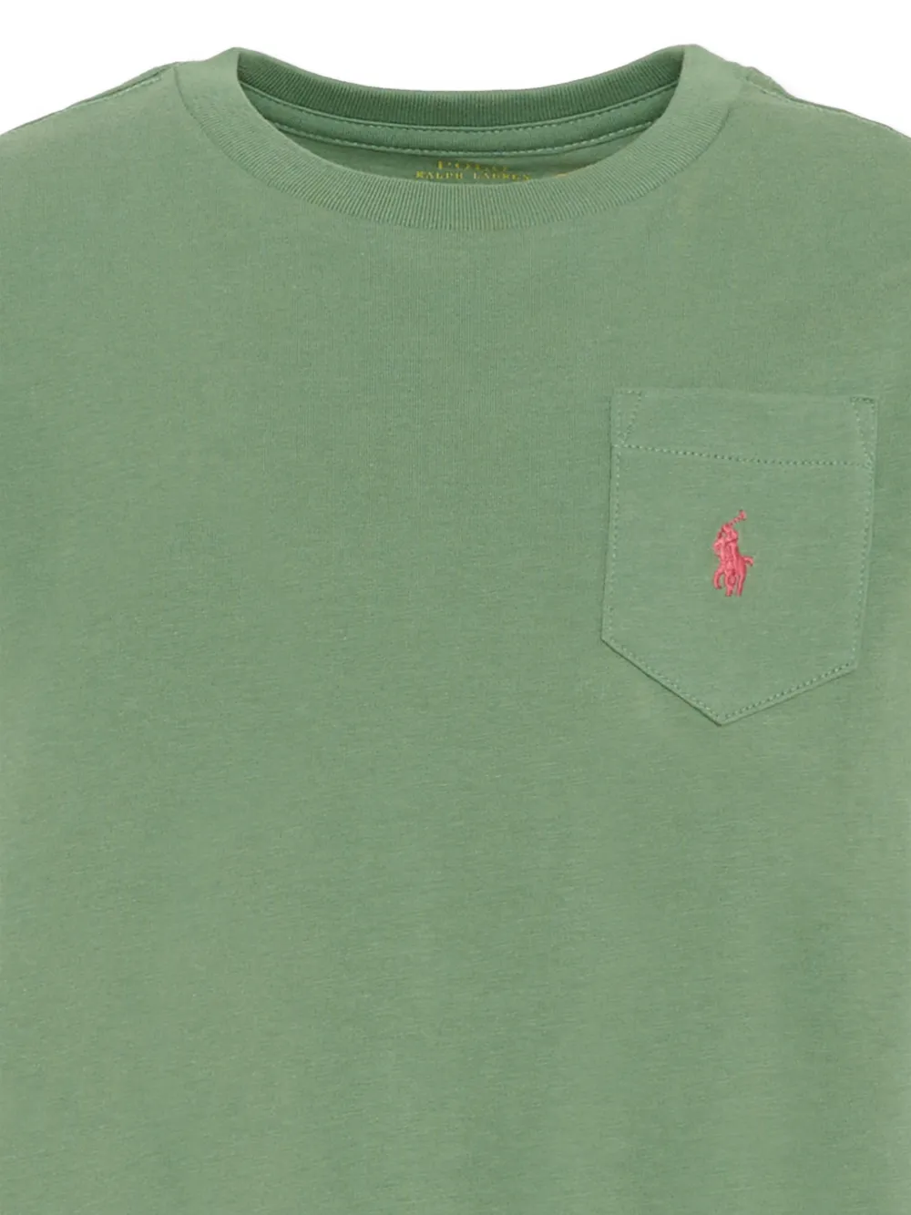POLO RALPH LAUREN KIDS T-shirt met borstzak en ponypatroon Groen