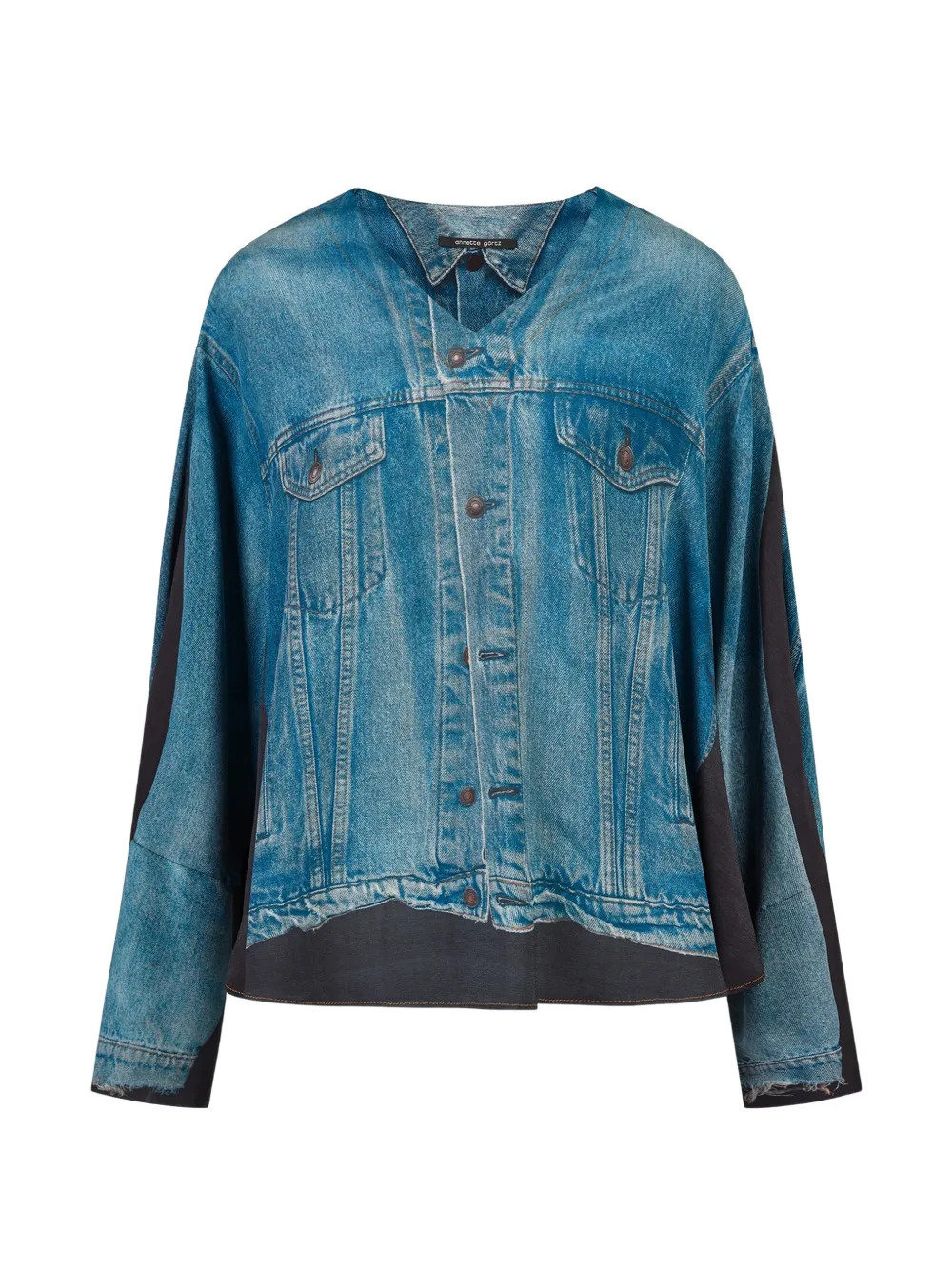 Annette Görtz Cad layered-effect printed blouse - Blu